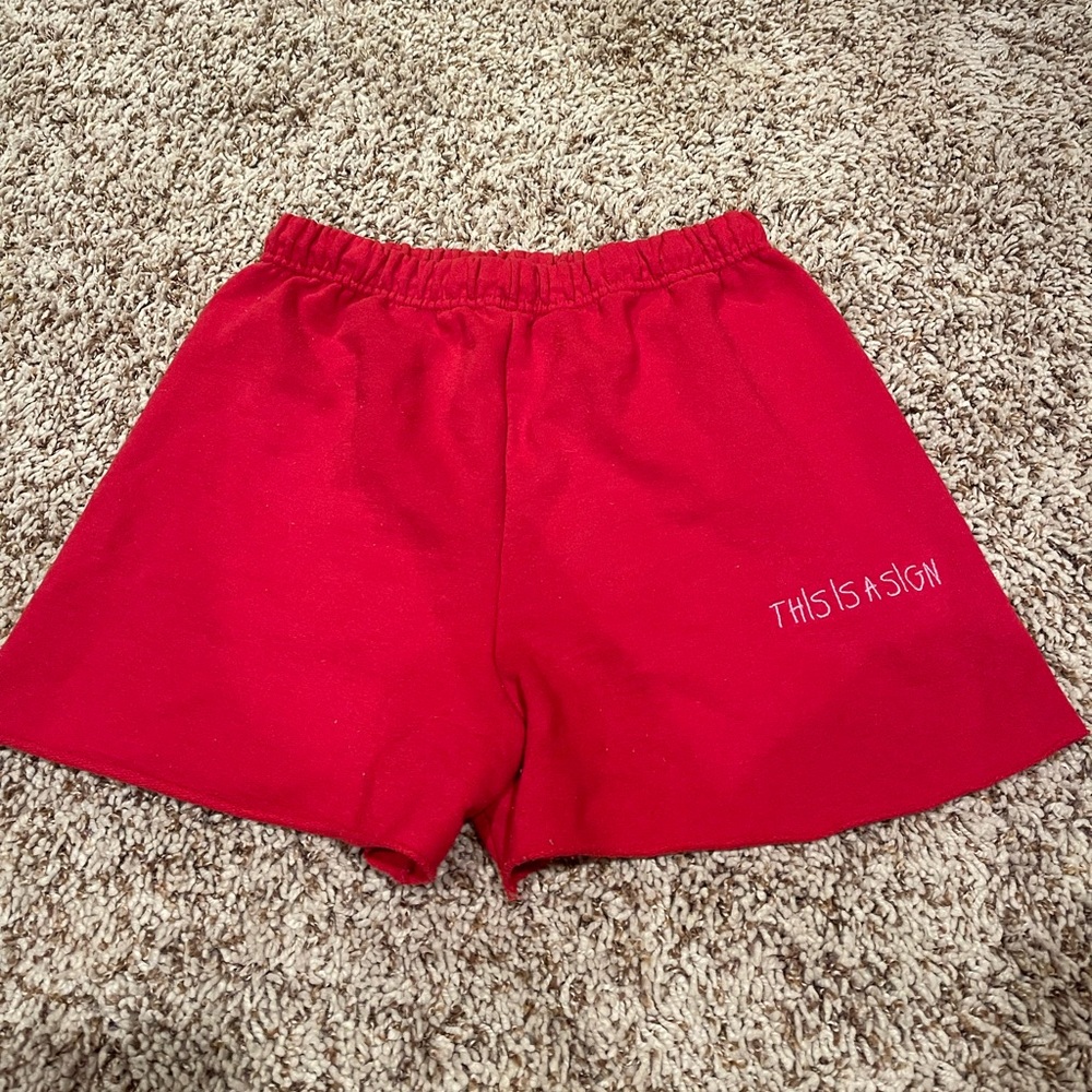 Red Comfy Shorts - The Mayfair Group “THIS IS A SIGN”